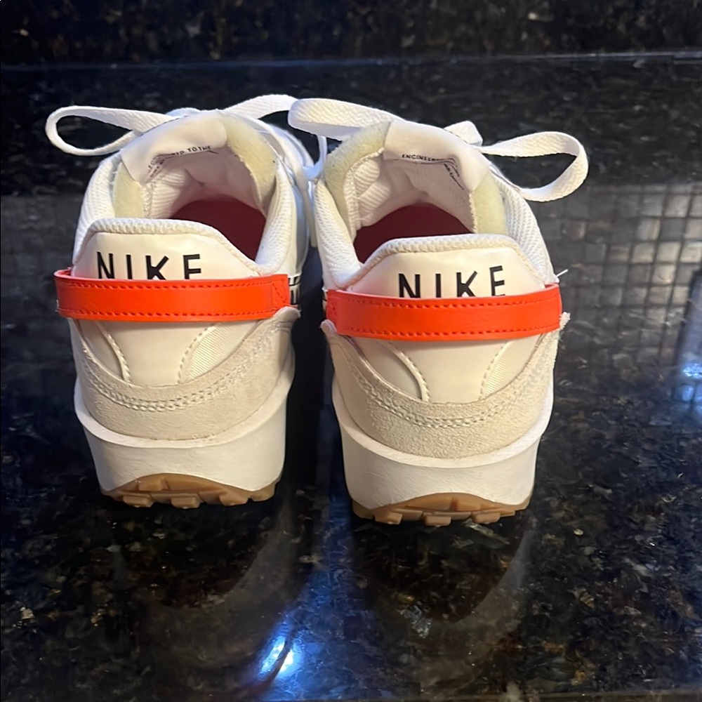 Nike Women's White and Orange Sneakers - Picture 3 of 6